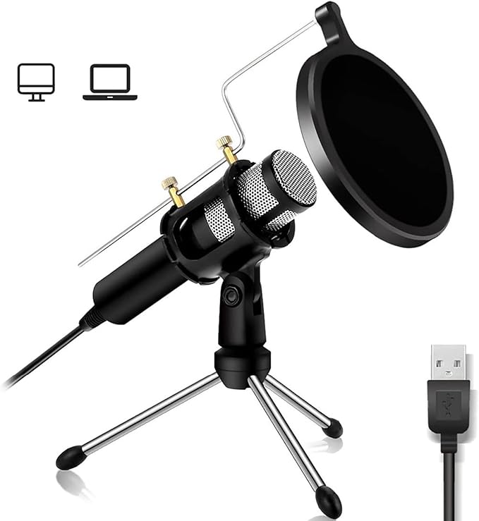 E300 Sound Studio Recording Microphone, Condenser Broadcast Microphone Karaoke Singing for Recording Live Desktop Stand