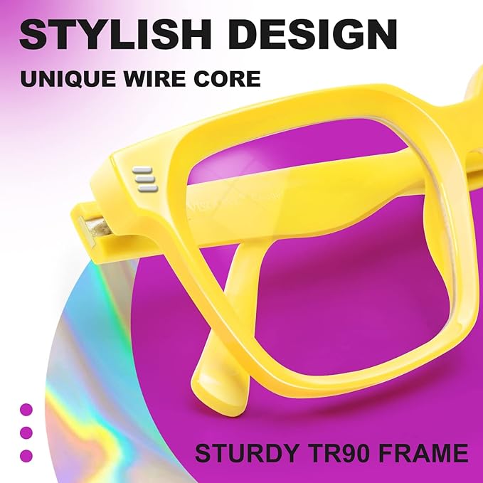 VISOONE Rectangle TR90 Blue Light Blocking Glasses Computer Eyewear with Preppy Look for Women and Men Cougar