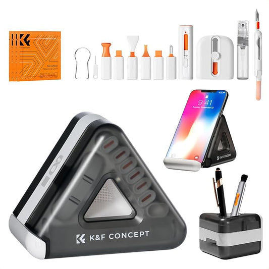 K&F Concept 25-in-1 Keyboard Cleaning Kit Laptop Cleaner - Multifunction Electronic Specialized Accessories Cleaner Set for iPhone AirPods MacBook iPad, Camera PC Monitor Earbud TV Tablet Screens by KFCONCEPT