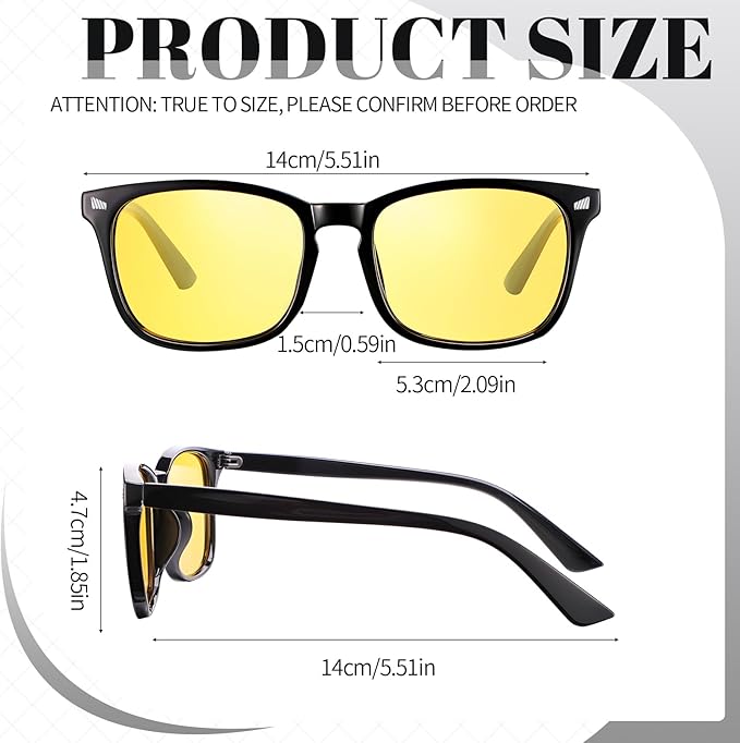 Polarized Sunglasses for Women Men, Night Driving Glasses Anti Glare Yellow Lens UV 400 for Day Night Use
