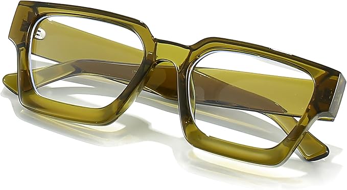 AIEYEZO Square Thick Frame Glasses for Women Men Fashion Blue Light Glasses Trendy Chic Computer Eyeglasses