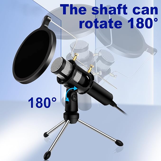 E300 Sound Studio Recording Microphone, Condenser Broadcast Microphone Karaoke Singing for Recording Live Desktop Stand