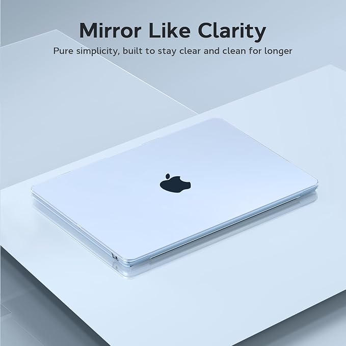 B BELK Compatible with MacBook Air 13 inch Case M5 2026 2025-2022 M4 M3 M2 A3449 A3240 A3113 A2681, Plastic Hard Shell+Keyboard Cover+Screen Protector for MacBook Air 13.6 inch Case, Crystal Sky Blue