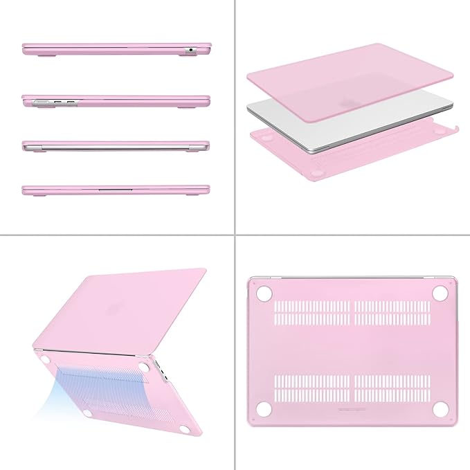 MOSISO Compatible with MacBook Air 13 inch Case M5 2026 M4 2025 M3 M2 2024-2022 A3449 A3240 A3113 A2681, Hard Shell&Keyboard Cover&Screen Film&Type C for MacBook Air 13.6 inch Case, Dusty Pink