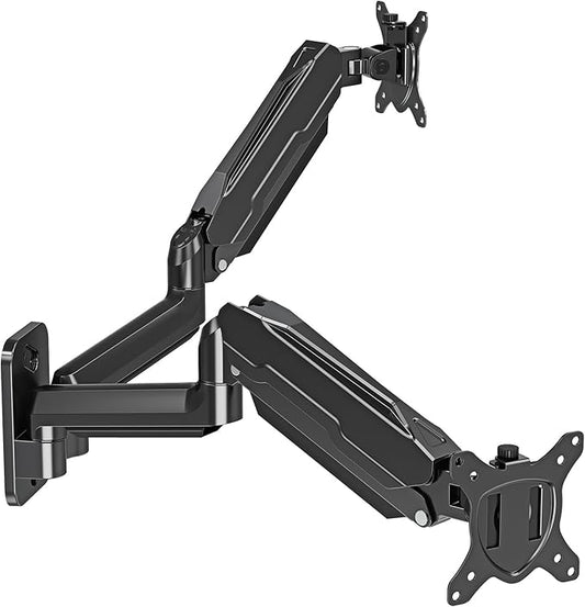 MOUNT PRO Dual Monitor Wall Mount for 13 to 32 Inch Computer Screens, Wall Monitor Arm for 2 Monitors, Each Holds Up to 19.8lbs, Full Motion Wall Monitor Mount with VESA 75x75/100x100
