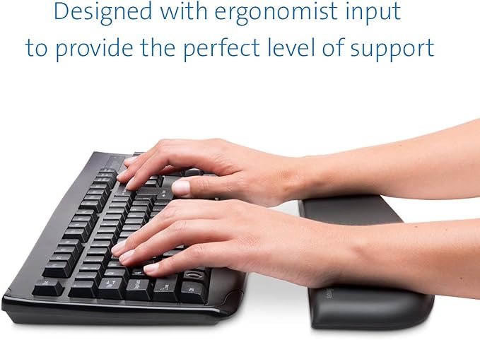 Kensington ErgoSoft Wrist Rest for Standard Keyboards, Black (K52799WW) (Pack of 2)
