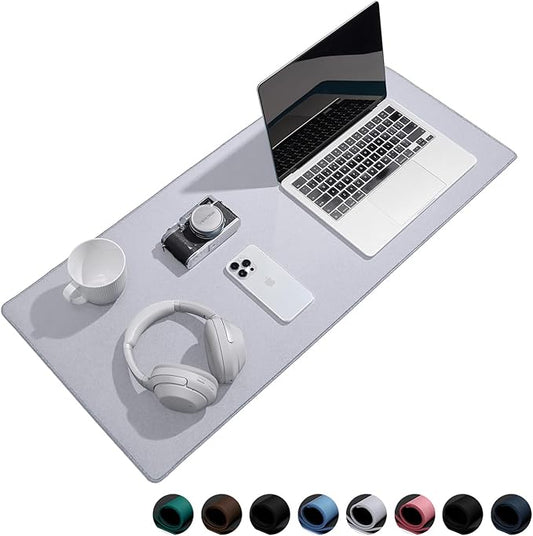 Waterproof Large Gaming Mouse Pad with Durable Stitched Edges, Non-Slip Rubber Base, Grainy Jacquard Mouse Mat Desk Pad for Home Office Gaming, 31.5''x11.8''x0.12'', Matte Light Gray