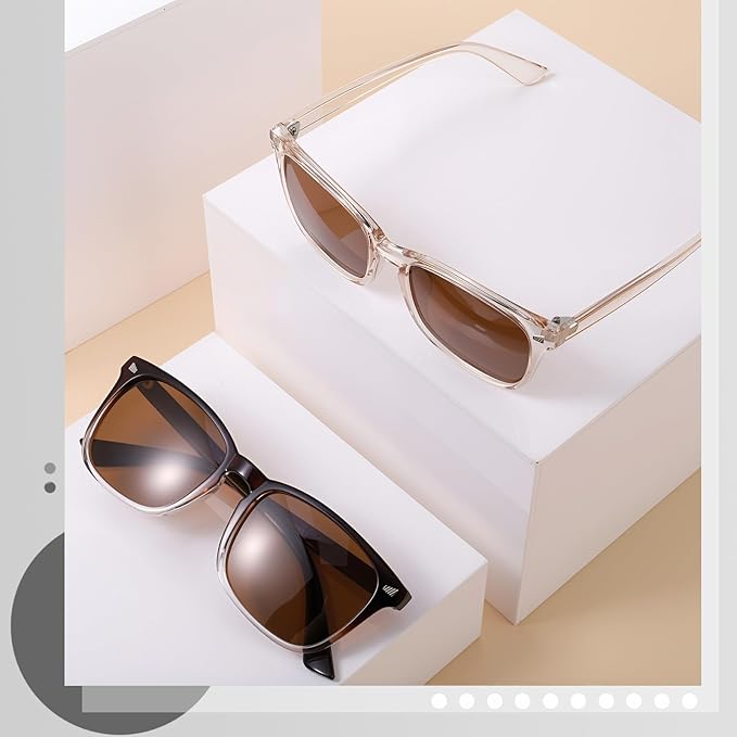 Polarized Sunglasses for Women Men, Night Driving Glasses Anti Glare Yellow Lens UV 400 for Day Night Use