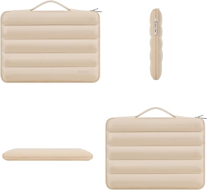 DOMISO 15.6 inch Laptop Case Sleeve Protective Cover Compatible with 16 inch MacBook Pro M4 M3 M2/Pro Max,15.6-16 inch HP Dell ASUS Lenovo Chromebook,Waterproof Computer Cases Bag with Handle,Beige