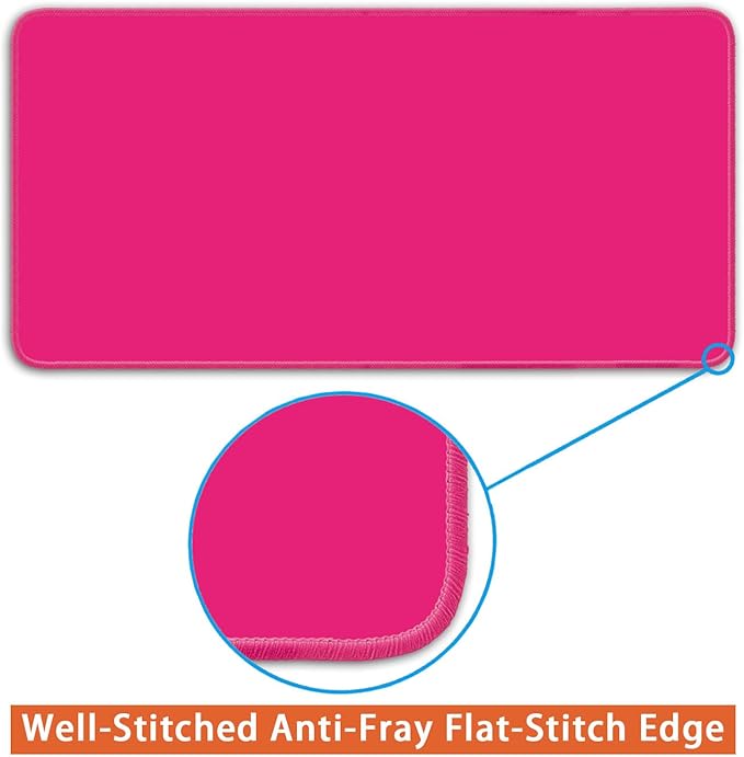 Large Mouse Pad, Non-Slip Desk Blotter, Office Desk Mat, Desk Pad Protector, Laptop Desk Pad, Desk Writing Pad for Office and Home, Bright Pink, 24x12 inch
