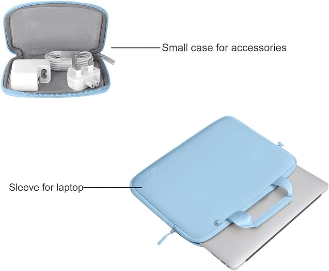 MOSISO Laptop Case 15 inch, Laptop Sleeve Bag Compatible with MacBook Air 15 inch M5 M4 M3 M2 2026-2023, Dell XPS, Neoprene Carrying Computer Bag with Handle&Detachable Small Case, Air Blue