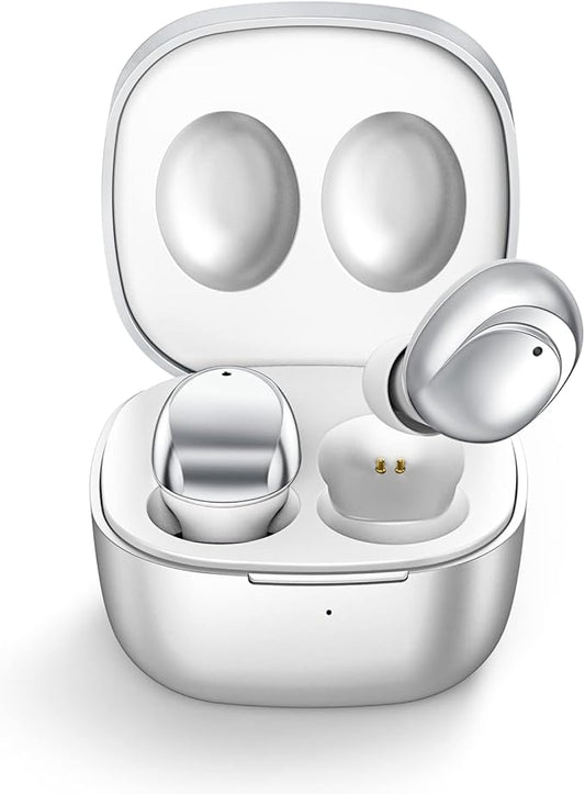 ELOVEN Wireless Earbuds Deep Bass Stereo Sound Bluetooth Earbuds 120H True Wireless Headphones with Ear Caps (S/M/L) for Samsung S26/S25/S24/S23/S22 Ultra Z Flip 5/4/3/Fold 5/4 iPhone 16/15/14 Silver