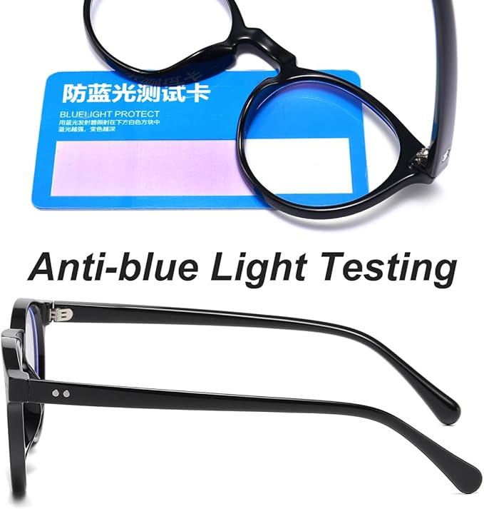 JOVAKIT Round Blue Light Glasses for Women Men Fashion Retro 90s Small Frame Computer Eyeglasses Anti Eyestrain