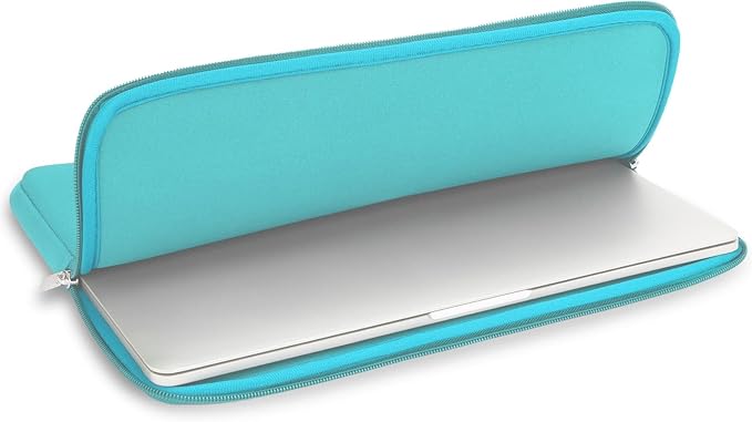 RAINYEAR Laptop Sleeve Case Compatible with 13.3 Inch Notebook Computer Tablet Chromebook 14" MacBook Pro/Max M1 M2 M3 M4 M5 Soft Carrying Bag Zipper Protective Cover with Accessories Pouch (Blue)