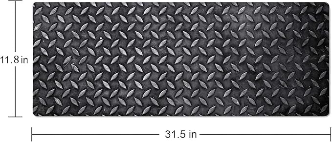 Black Grey Iron Texture XL Mouse Pad,Large Mouse Pad Gaming 31.5 x 11.8 in Mouse Mat Desk Pad,Extended Keyboard Mousepad Large Desk Mat with Non-Slip Rubber Base and Stitched Edge for Home Office
