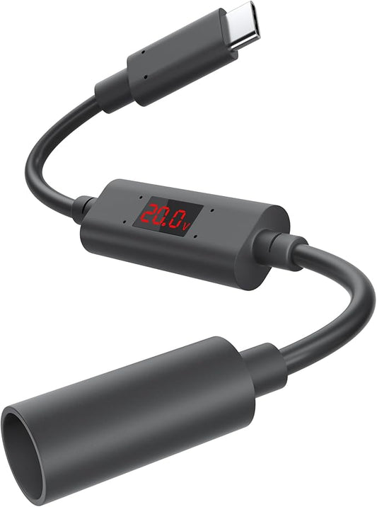 Starlink Mini USB C Adapter with Current and Voltage Display Waterproof Starlink Mini DC Male to Type C Male Converter for 65W+ PD USB-C Charger and Power Bank, Portable