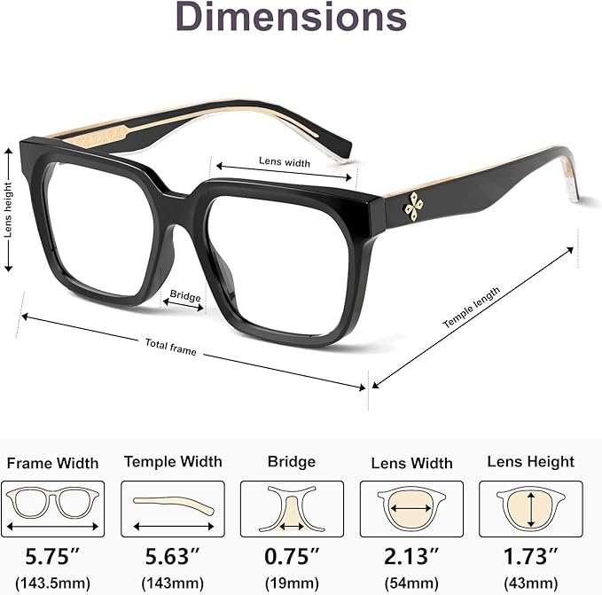 VISOONE 2 Pack Rectangle TR90 Blue Light Blocking Glasses Computer Eyewear with Preppy Look for Women and Men Cougar