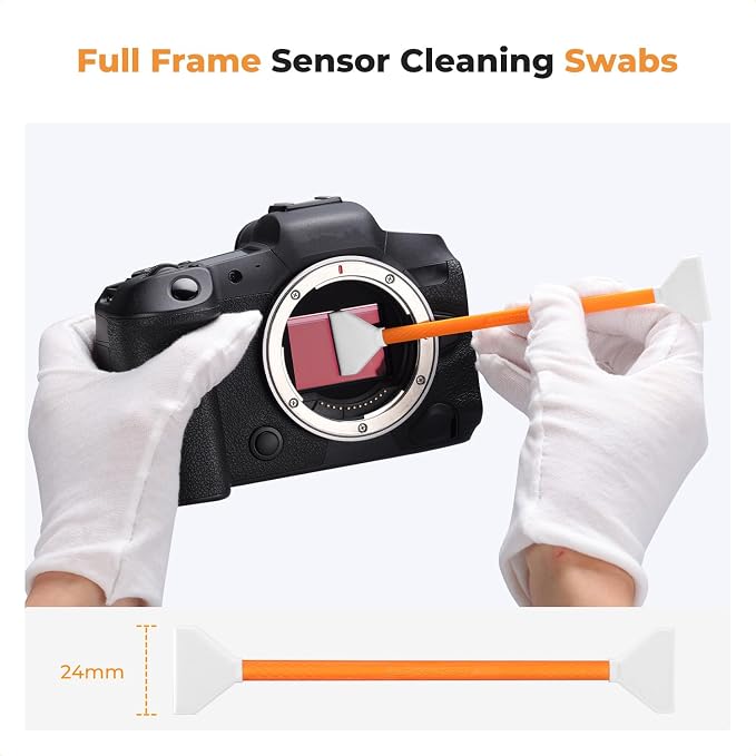 K&F Concept 14pcs Double Tipped 24mm APS Full Frame Sensor Cleaning Swab, DSLR or SLR Digital Camera Cleaning kit and Full Frame Sensor Cleaning Swab - Image 5