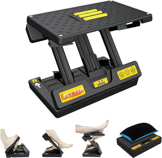 Foot Rest for Under Desk at Work,Height Adjustable Footrest,with Massage Roller and Thick Cushion,Ergonomic Foot Rest,for Car,Office,Computer,Gaming,Adjustable Metal Frame,All-Season Use