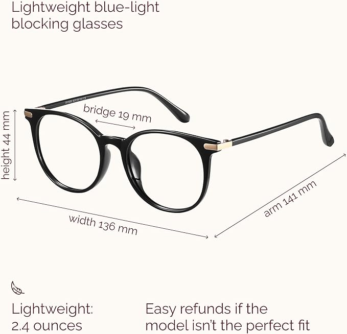Gaoye Blue Light Blocking Glasses, Retro Round Eyewear Frame Anti Eyestrain Computer Glasses for Women Men (Black+Pink+Tea Leopard)