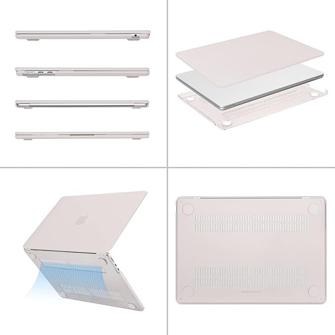 MOSISO Compatible with MacBook Air 13 inch Case M5 2026 M4 2025 M3 M2 2024-2022 A3449 A3240 A3113 A2681,Hard Shell&Keyboard Cover&Screen Film&Pouch for MacBook Air 13.6 inch Case, Stone Gray