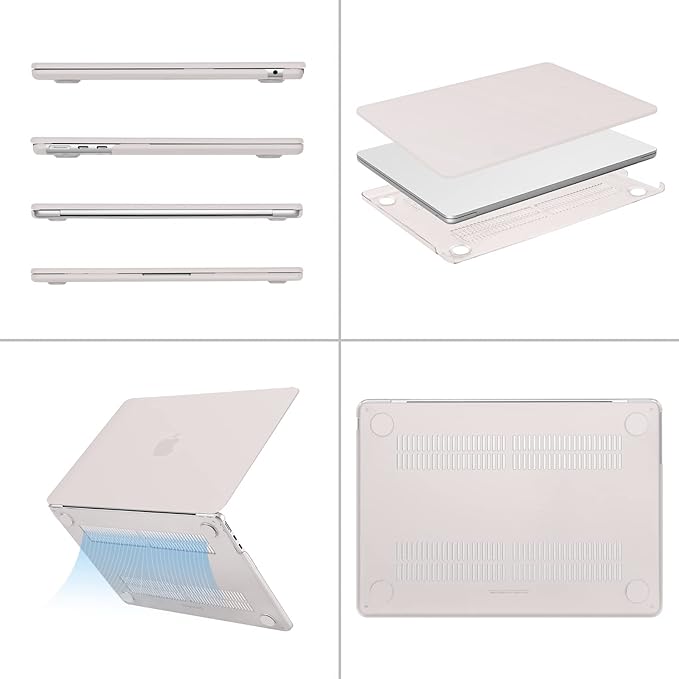MOSISO Compatible with MacBook Air 13 inch Case M5 2026 M4 2025 M3 M2 2024-2022 A3449 A3240 A3113 A2681, Hard Shell&Keyboard Cover&Screen Film&Type C for MacBook Air 13.6 inch Case, Stone Gray