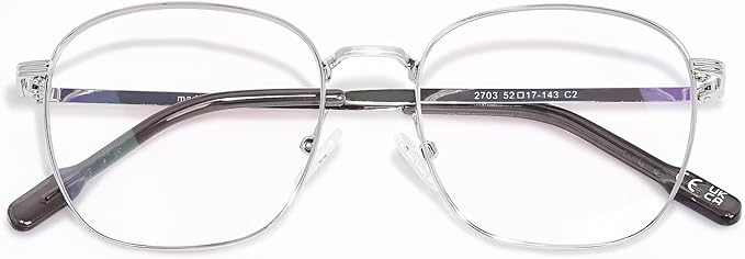 OPTOFENDY Metal Blue Light Blocking Glasses for Women Men, Fashion Square Computer Eyeglasses