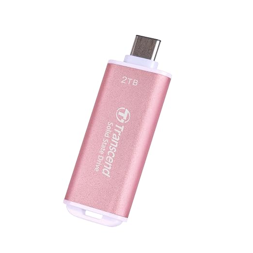 Transcend ESD300 2TB External SSD, Up to 1,050MB/s, Type C USB Drive for iPhone17,16,15, iPad&Mac/Pixel10/Tesla/Steam Deck/ROG Ally/MSI Claw/Android/PS5, Smart TV, USB 3.2 Gen2 Portable SSD- Pink - Image 2