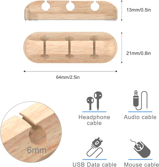 SOULWIT Cable Holder Clips, 3-Pack Cable Management Cord Organizer Clips Silicone Self Adhesive for Desktop USB Charging Cable Nightstand Power Cord Mouse Cable Wire PC Office Home - Image 3