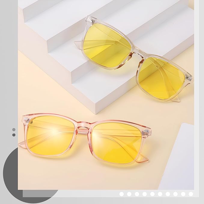 Polarized Sunglasses for Women Men, Night Driving Glasses Anti Glare Yellow Lens UV 400 for Day Night Use
