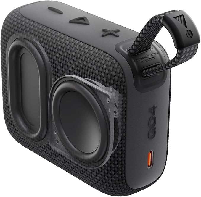 JBL Go 4 - Ultra-Portable, Waterproof and Dustproof Bluetooth Speaker, Big JBL Pro Sound with Punchy bass, 7-Hour Built-in Battery, Made in Part with Recycled Materials (White)