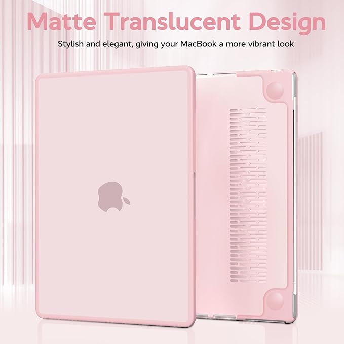 B BELK Compatible with MacBook Air 13 inch Case M5 2026 2025 2024 2023 2022 M4 M3 M2 A3449 A3240 A3113 A2681, [Anti-Cracking] Soft TPU Bumper+Keyboard Cover for MacBook Air 13.6 inch Case, Baby Pink