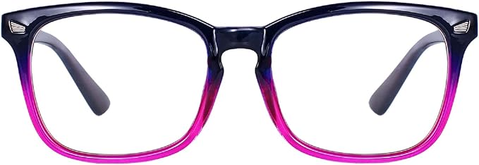 MAXJULI Blue Light Blocking Glasses,Computer Reading/Gaming/TV/Phones Glasses for Women Men(Purple Gradient Pink)