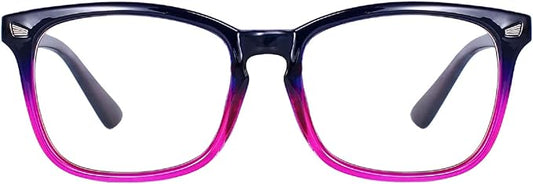 MAXJULI Blue Light Blocking Glasses,Computer Reading/Gaming/TV/Phones Glasses for Women Men(Purple Gradient Pink)