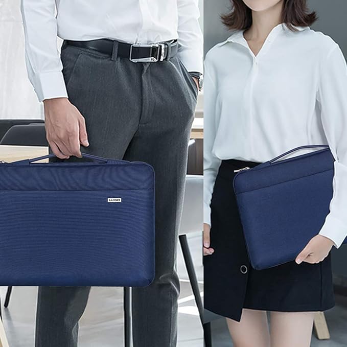 LANDICI 360°Laptop Sleeve Case 15.6 16 Inch Compatible with MacBook Pro 16 M1/M2/M3/M4 2019-2025, 15.6-16” Hp Dell Lenovo Acer Asus, Waterproof Computer Bag Cover with Handle, Blue