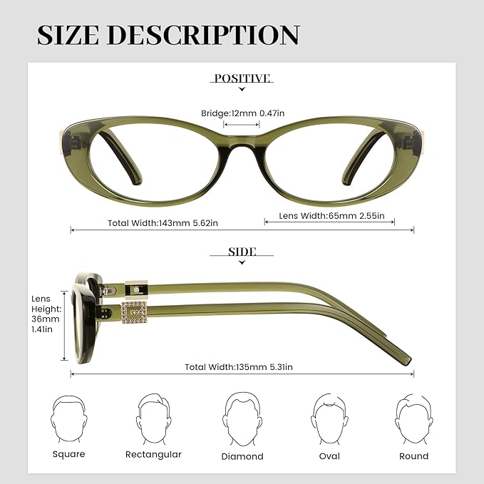Oval Blue Light Blocking Glasses for Women Retro 90s Glasses Computer TV Eyeglasses Anti Eyestrain