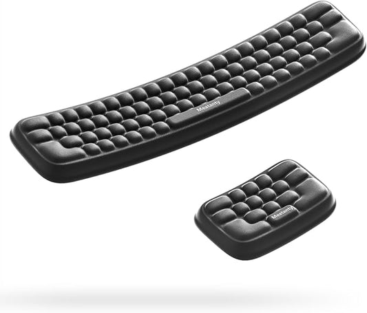 Meatanty Keyboard and Mouse Wrist Rest Set, Ergonomic Computer Wrist Pad, Memory Foam Wrist Support for Desk, Hand Typing Palm Mouse Rest Office Gaming Accessories, Carpal Tunnel Pain Relief Cushion