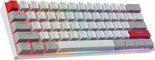 Newmen GM610 60% Wireless Mechanical Keyboard,Wired/Bluetooth RGB Backlit,61 Anti-Ghosting Keys,Programmable,Hot-Swappable Gaming Keyboard,for PC Windows Mac Laptop Computer(Blue)