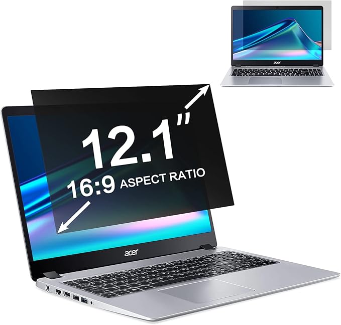 ZOEGAA 12.1 Inch Laptop Privacy Screen Protector, for 12.1 inch 16:9 Aspect Ratio 10.55"x5.94", Laptop Screen Privacy Shield and Anti Blue Light Anti Glare Screen Protector