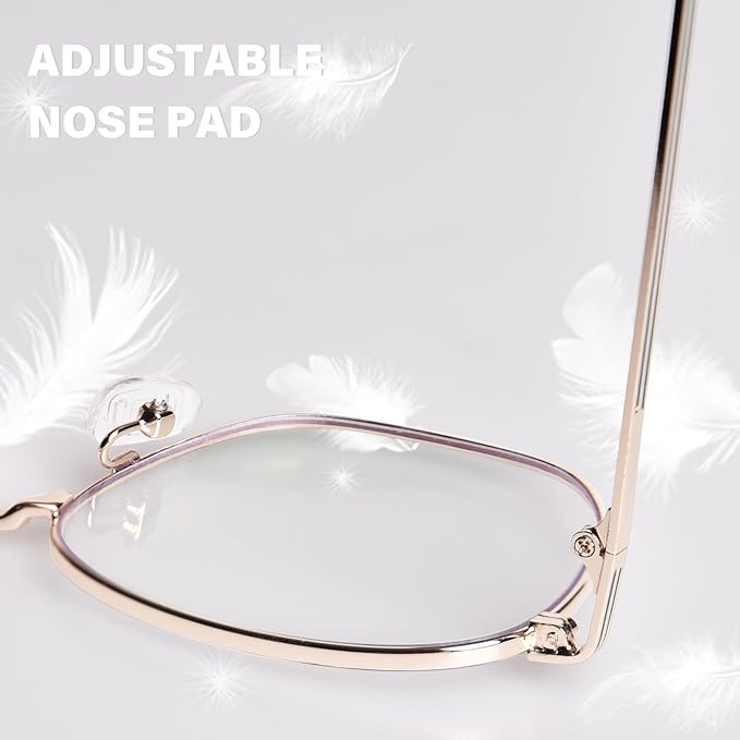 OPTOFENDY Metal Blue Light Blocking Glasses for Women Men, Fashion Square Computer Eyeglasses
