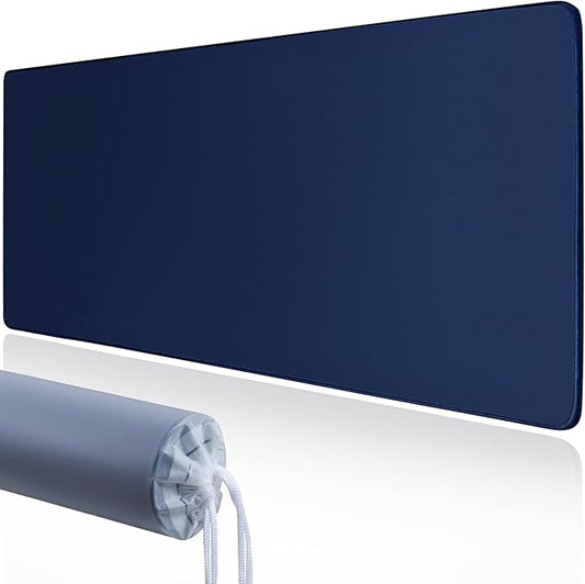 Armindou Large Gaming Desk Mouse Pads, XXL 35.4 x 15.7In Computer Desk Cover Matt for Desktop Keyboard and Mouse, Big Office Pad Protector Mats, Extra Large Mousepads, Anti-Slip Rubber Base, Deep Blue