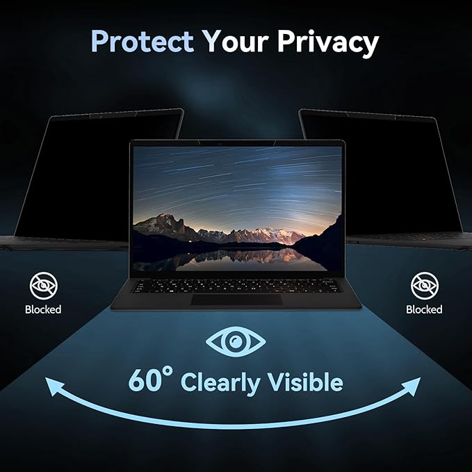 Mamol Magnetic Laptop Privacy Screen 16 inch,16:9 Aspect Removable Anti Glare Blue Light Privacy Filter, Black Shield Compatible with HP/Dell/Acer/Asus/Samsung/Lenovo/Thinkpad Envy