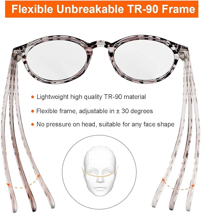 Gleyemor Blue Light Glasses for Men Women, Vintage Round Frame Computer Eyeglasses