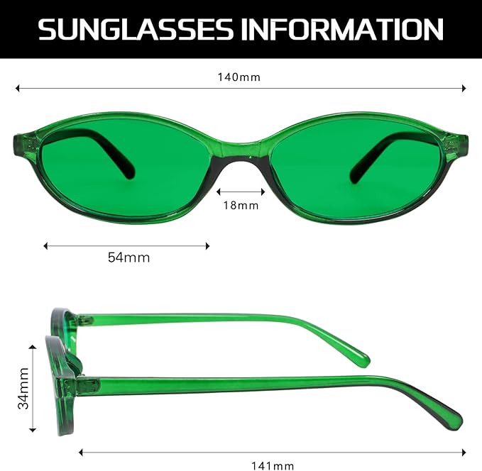 GUVIVI Retro Oval Sunglasses for Women Chic Cat Eye 90s Sunnies Lightweight Narrow Shades Trendy UV protection Sun Glasses