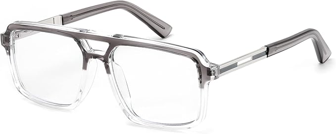 FEISEDY Retro Aviator Blue Light Glasses for Men Women Square Frame Computer Reading/TV/Phones Glasses B0209