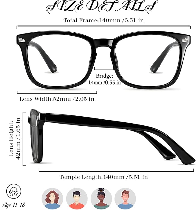 CHEERS DEVICES Blue Light Blocking Glasses for Kids Boys Girls Teens - Computer Glasses with Unbreakable Frame and Anti-Glare