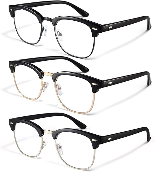 racico Blue Light Glasses for Men & Women - Mixed Material + Metal Frames with UV Protection Coating