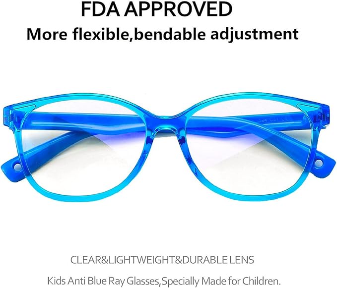 Blue Light Glasses for Kids Girls Boys with Cute Car Case, UV400 Protection, Anti Blue Ray Age3-12