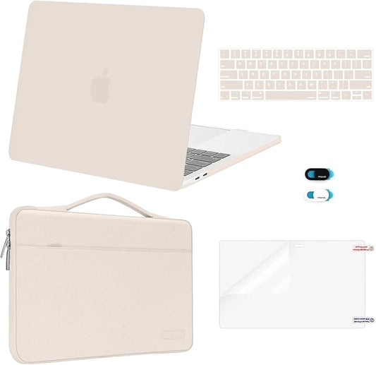 MOSISO Compatible with MacBook Pro 13 inch Case M2 2026, 2025, 2024-2016 A2338 M1 A2251 A2289 A2159 A1989 A1708 A1706, Plastic Hard Case&Bag&Keyboard Skin&Webcam Cover&Screen Protector, Sand