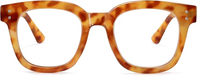Madison Avenue Oversized Blue Light Blocking Glasses for Women Fashion Blue Light Blockers Anti Eyestrain & UV Protection Computer Eyeglasses (Orange Demi)